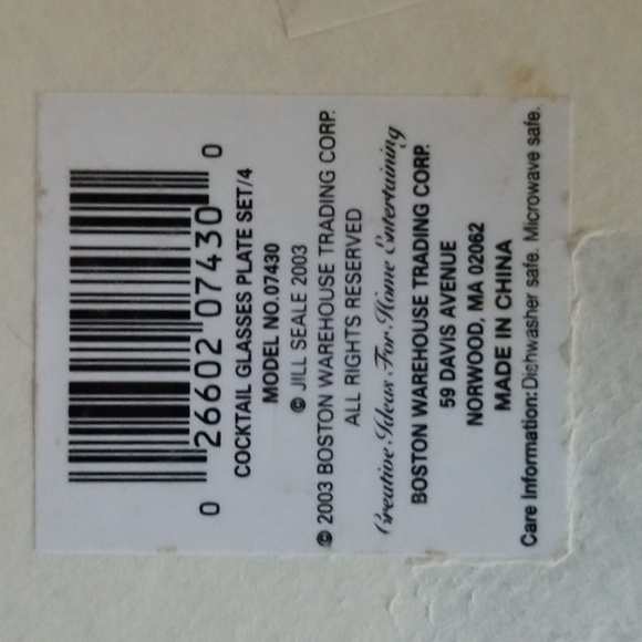 Vintage Boston Warehouse Cocktail Glasses Appetizer Plates - Picture 15 of 15